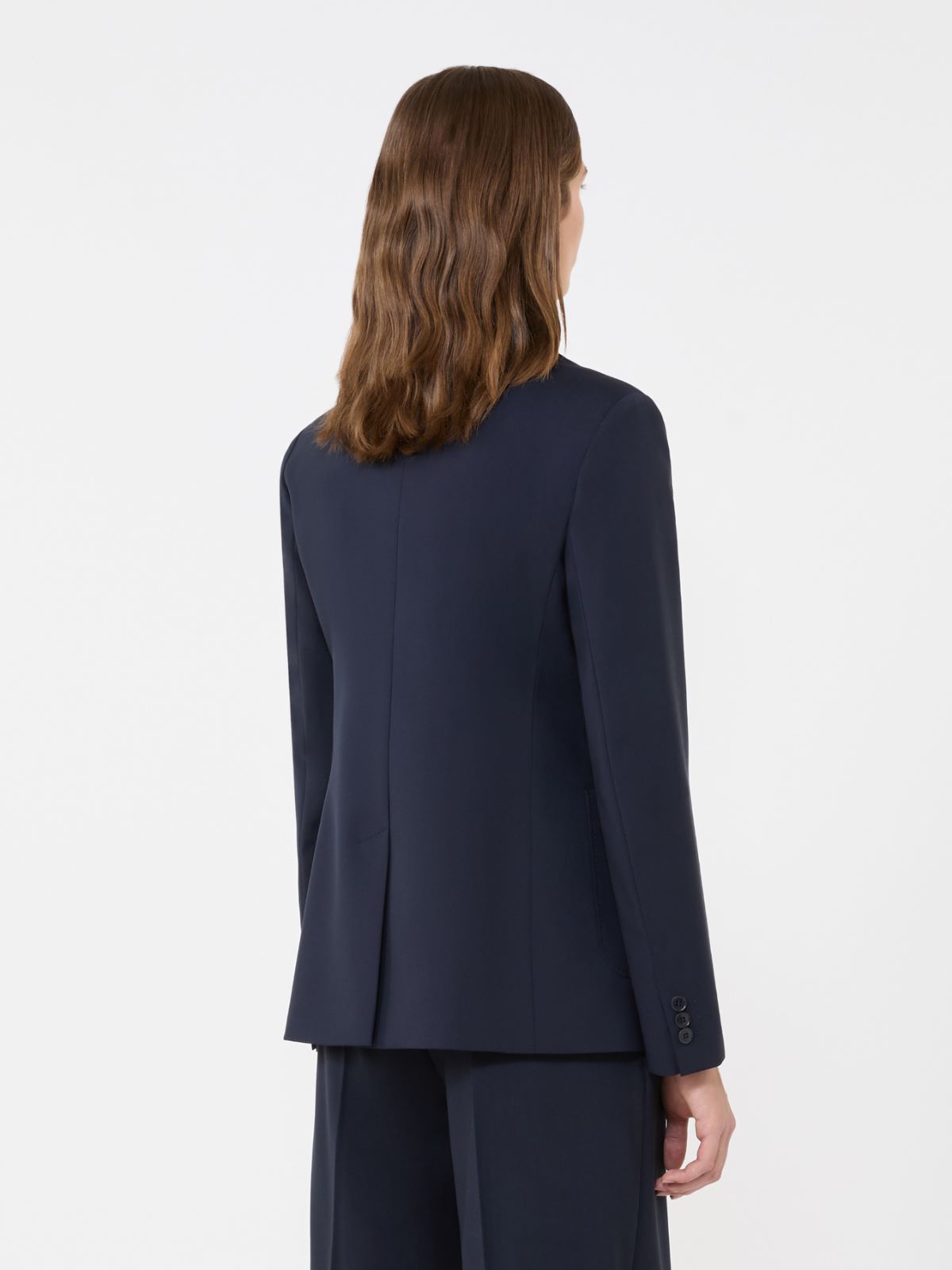 Double-breasted stretch wool blazer - NAVY - Max Mara - 5