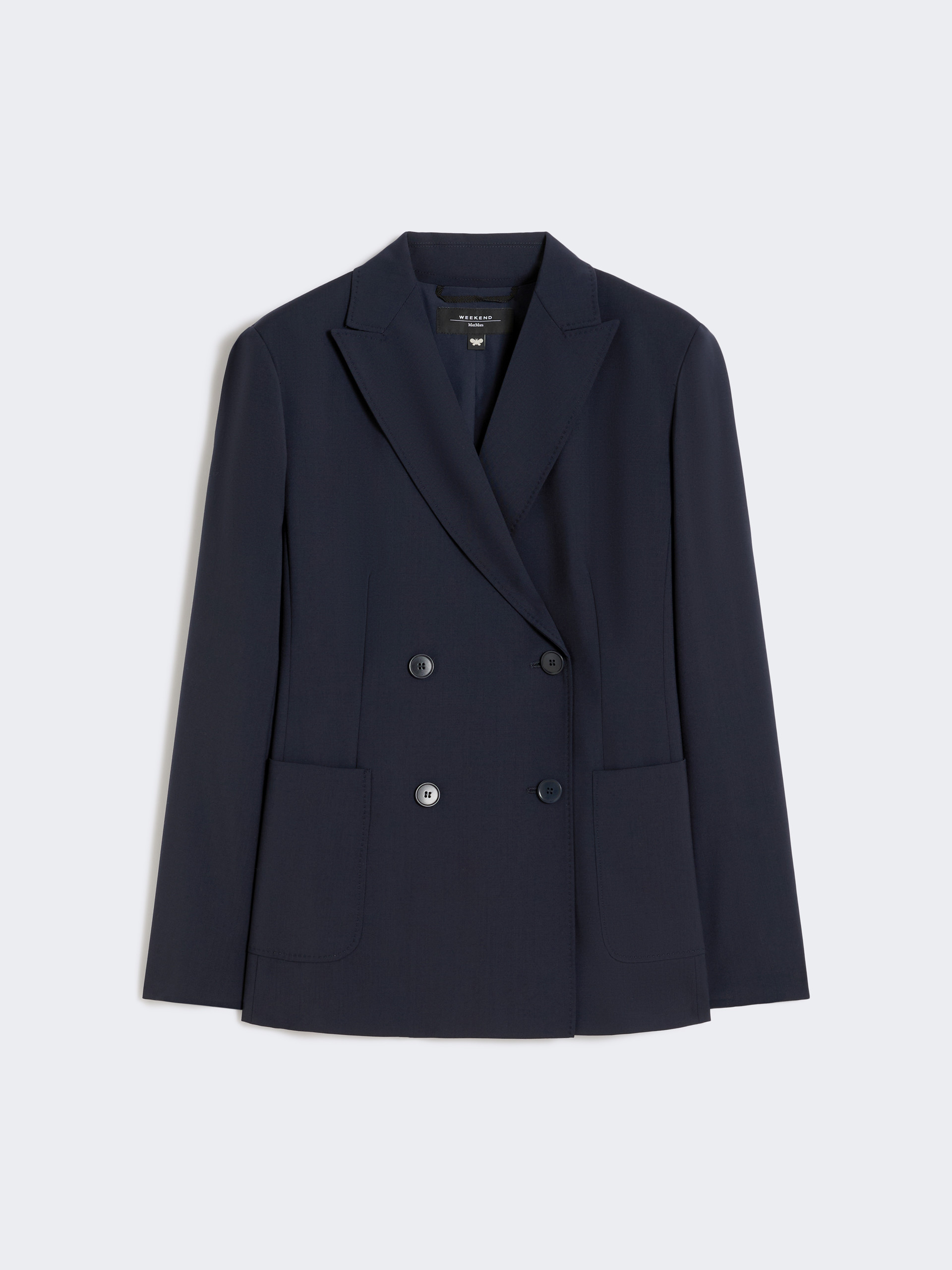 Doppelreihiger Blazer aus Wollstretch - BLAU - Max Mara - 5