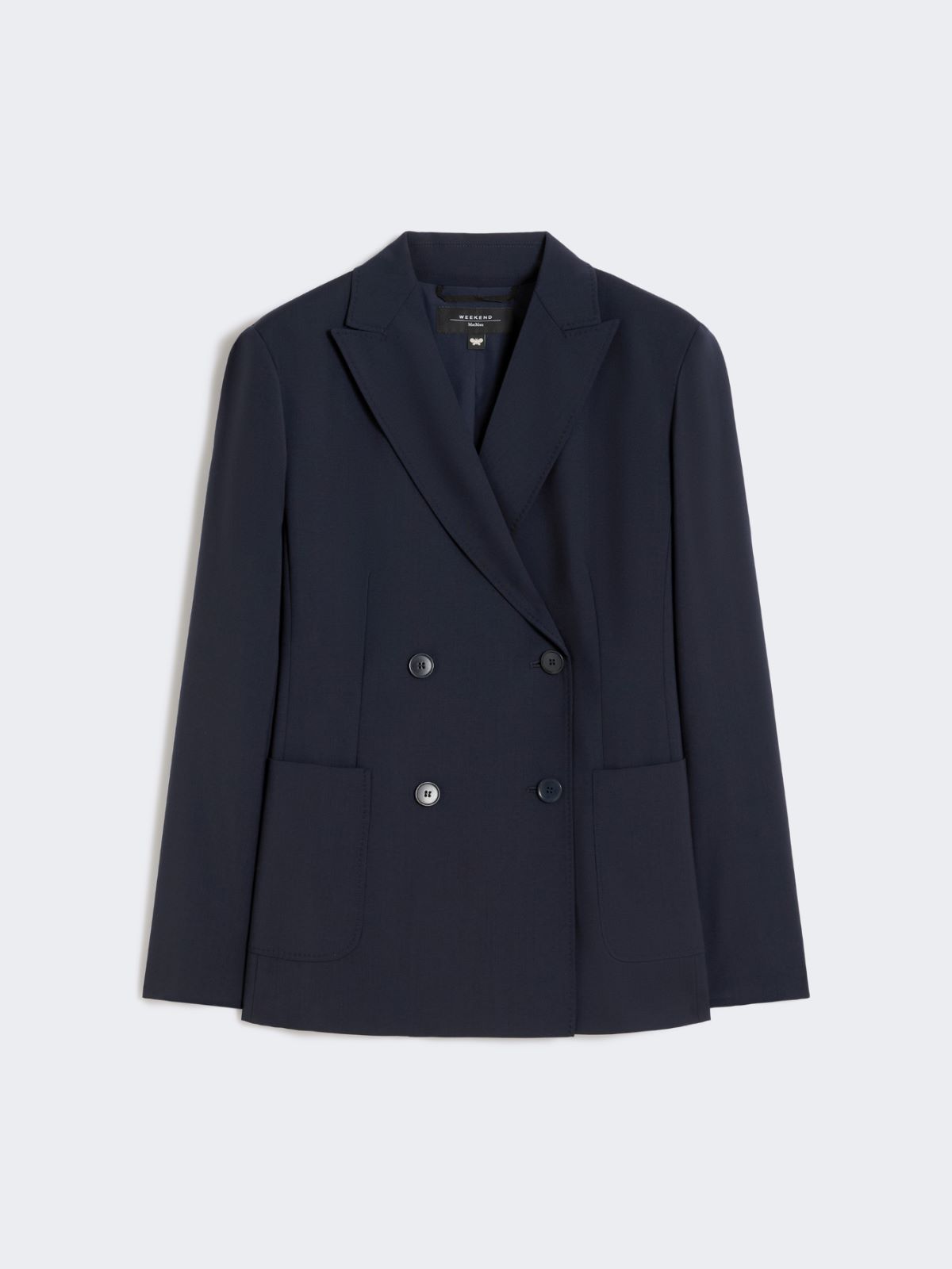 Double-breasted stretch wool blazer - NAVY - Max Mara - 5