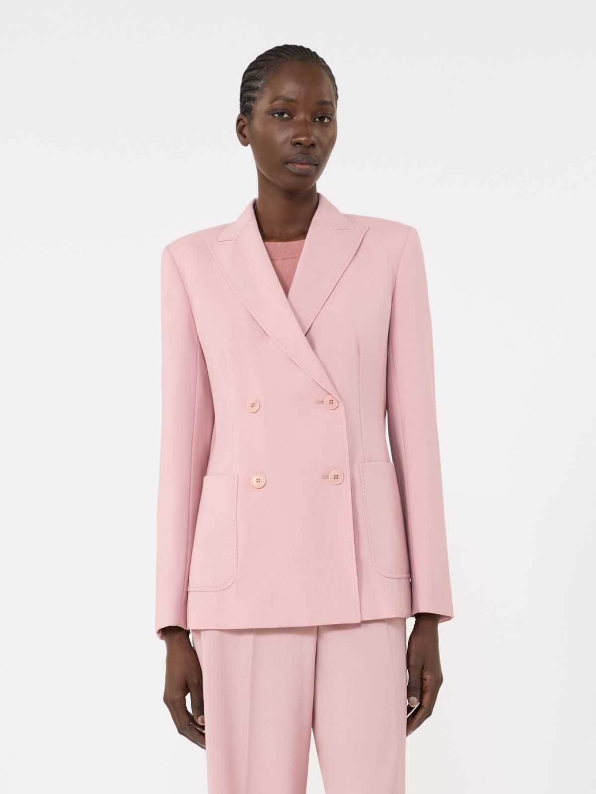 Double-breasted stretch wool blazer - ANTIQUE ROSE - Max Mara - 6