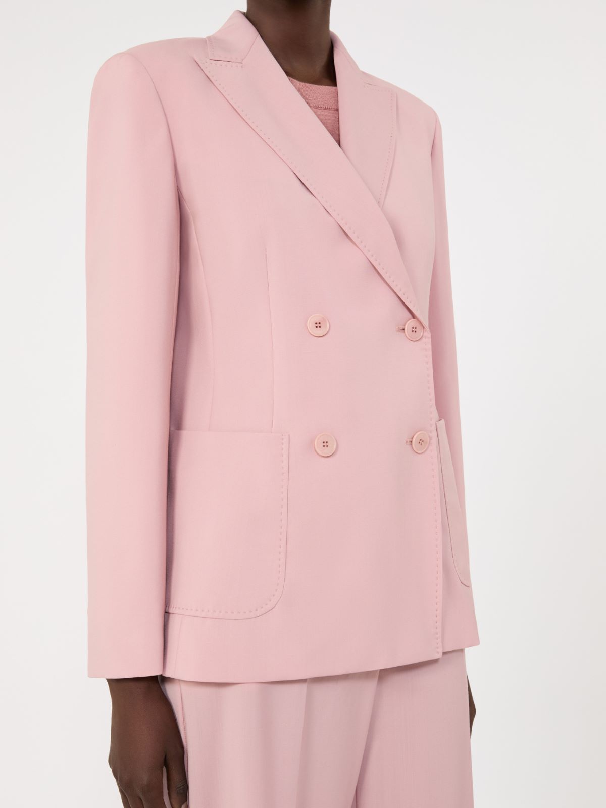 Double-breasted stretch wool blazer - ANTIQUE ROSE - Max Mara - 6