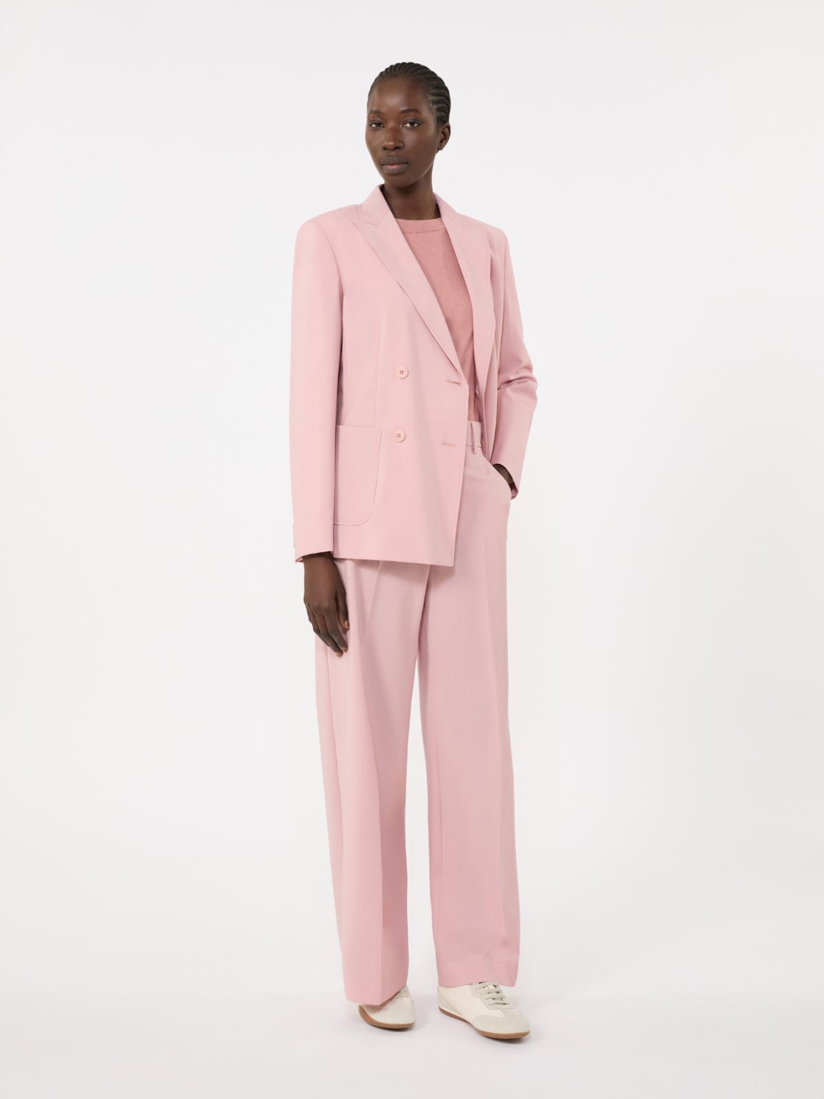 Double-breasted stretch wool blazer - ANTIQUE ROSE - Max Mara - 6