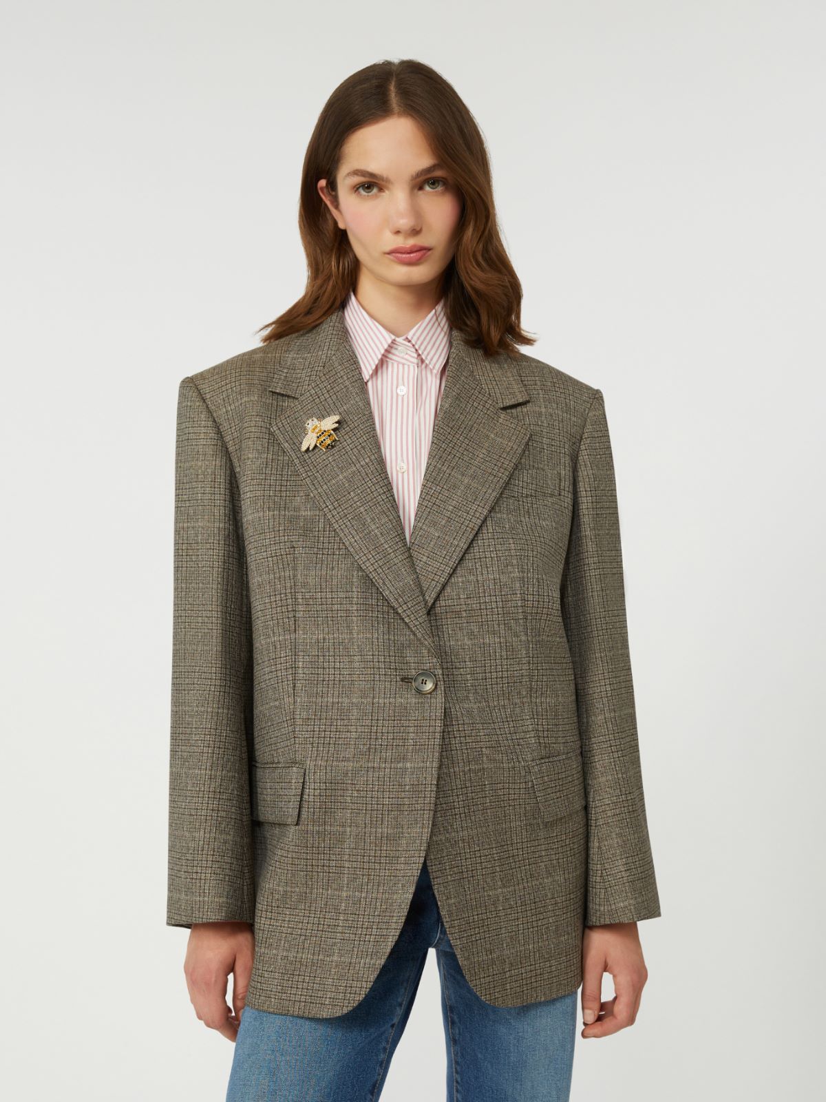 Oversized wool blazer - BROWN - Max Mara - 5