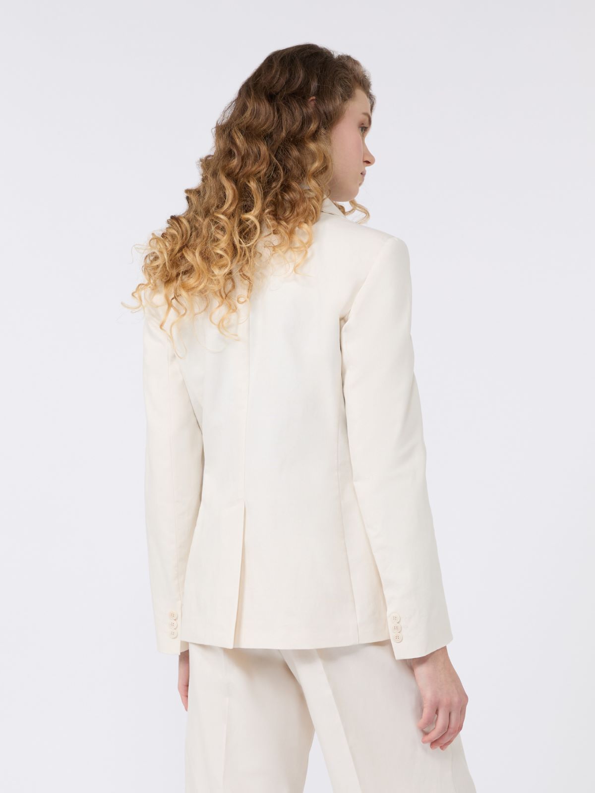 Blazer aus Baumwoll- und Leinen-Canvas - ECRU - Max Mara - 3