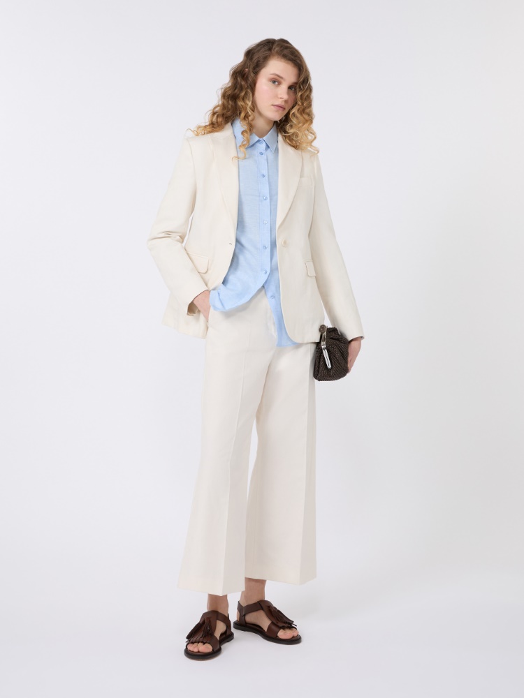 Blazer aus Baumwoll- und Leinen-Canvas - ECRU - Max Mara - 1