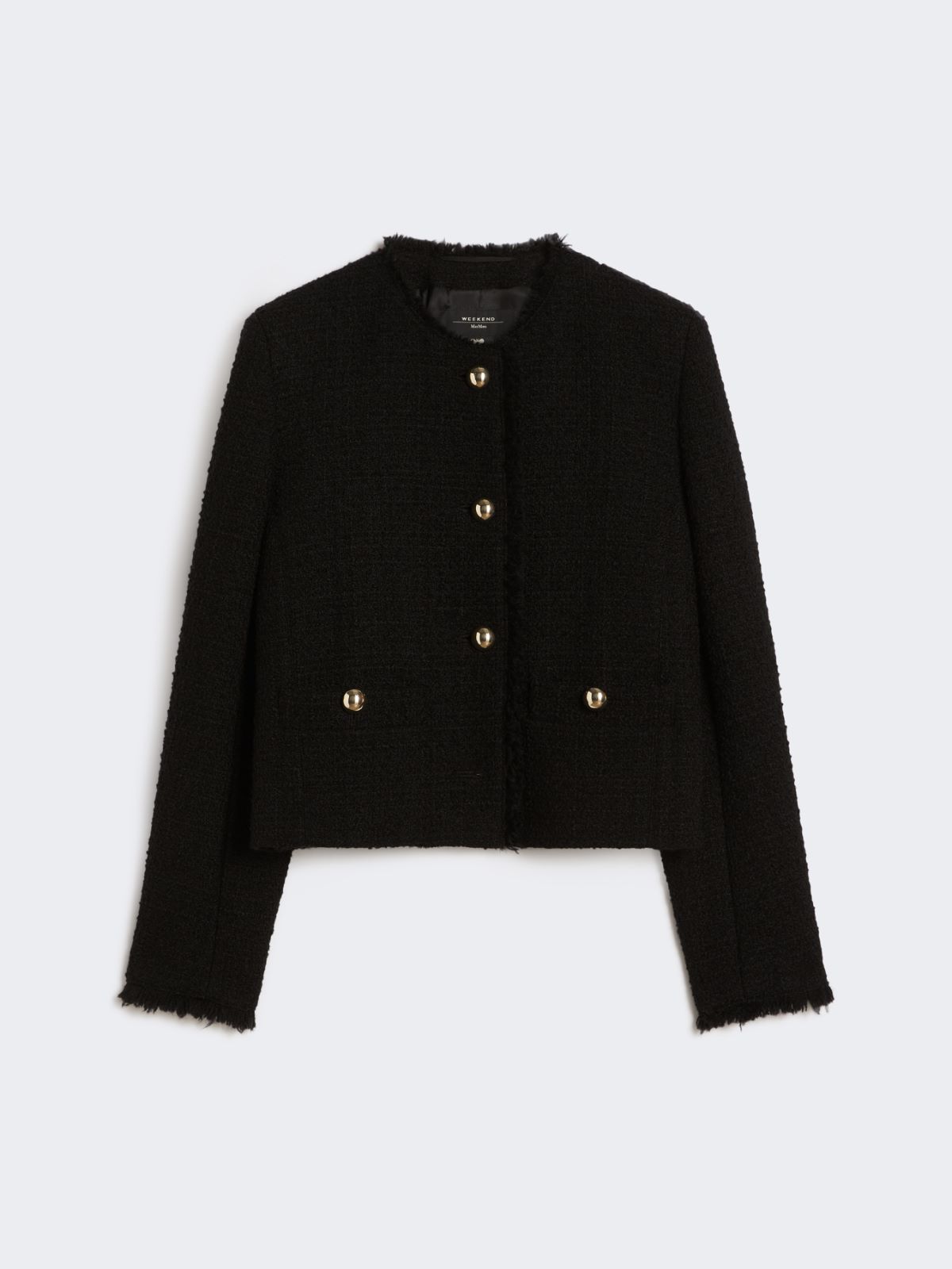 Wool-blend crew-neck jacket - BLACK - Max Mara - 9