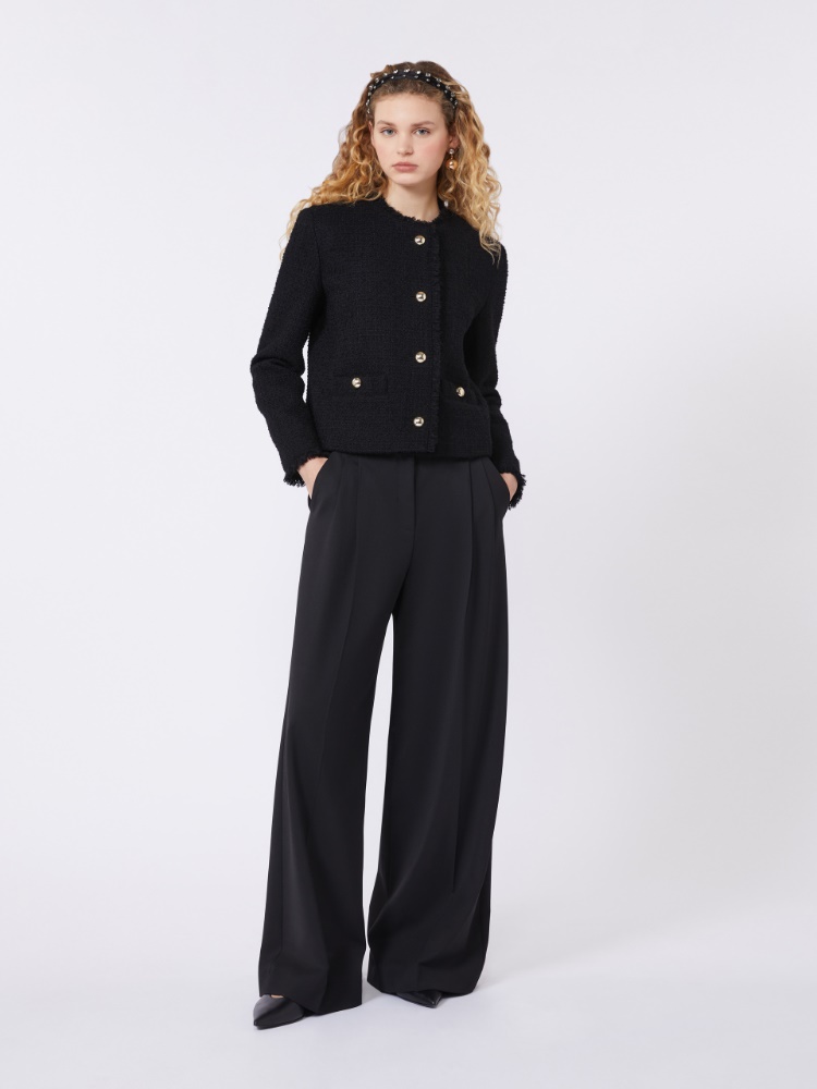 Hochgeschlossene Jacke aus Wollgemisch - SCHWARZ - Max Mara