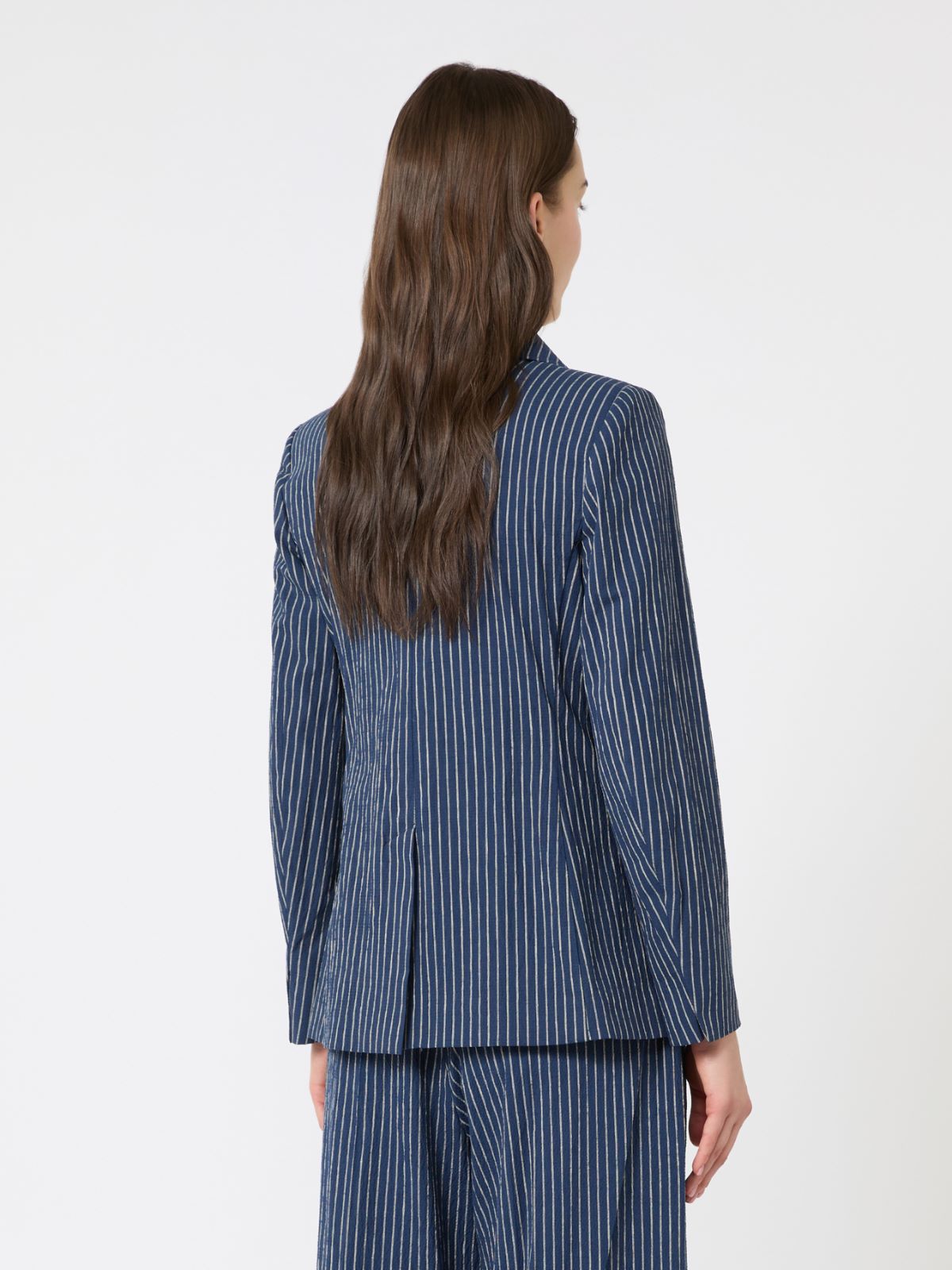 [アレッタ] コットン リネン シアサッカー ジャケット - ULTRAMARINE - Max Mara - 3