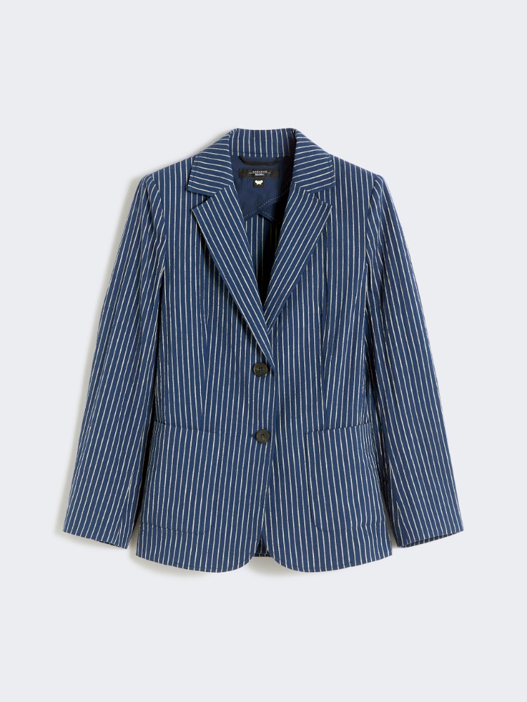 [アレッタ] コットン リネン シアサッカー ジャケット - ULTRAMARINE - Max Mara - 6