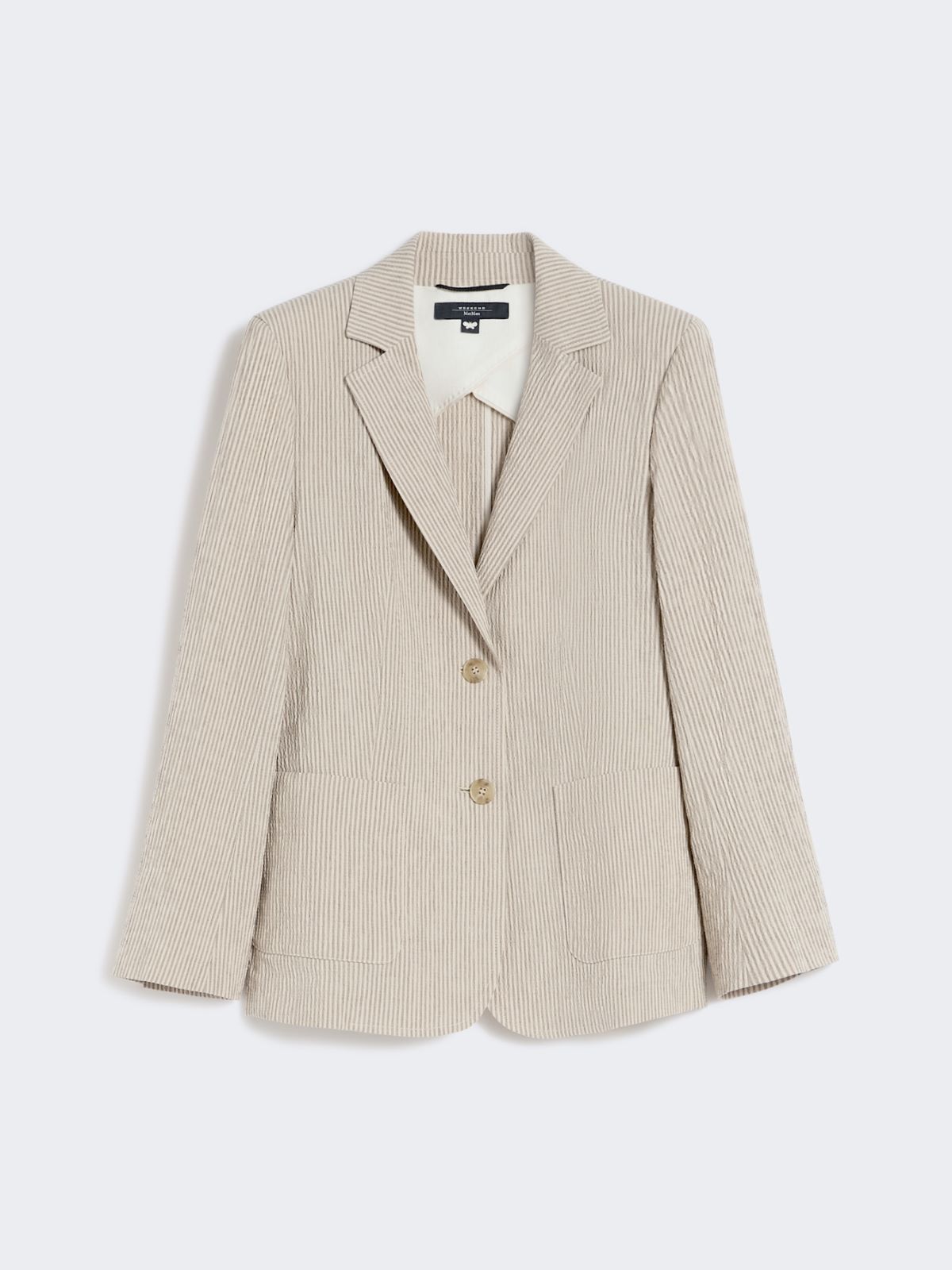 Cotton and linen seersucker blazer - SAND - Max Mara - 9