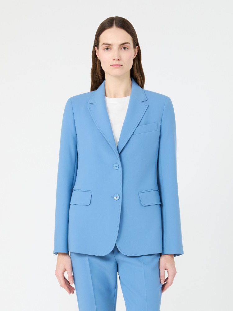 Viscose-blend canvas blazer - LIGHT BLUE - 2