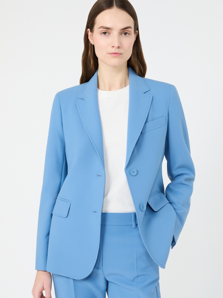Viscose-blend canvas blazer - LIGHT BLUE - 4