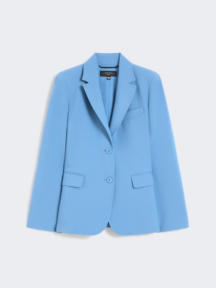 Viscose-blend canvas blazer - LIGHT BLUE - 5