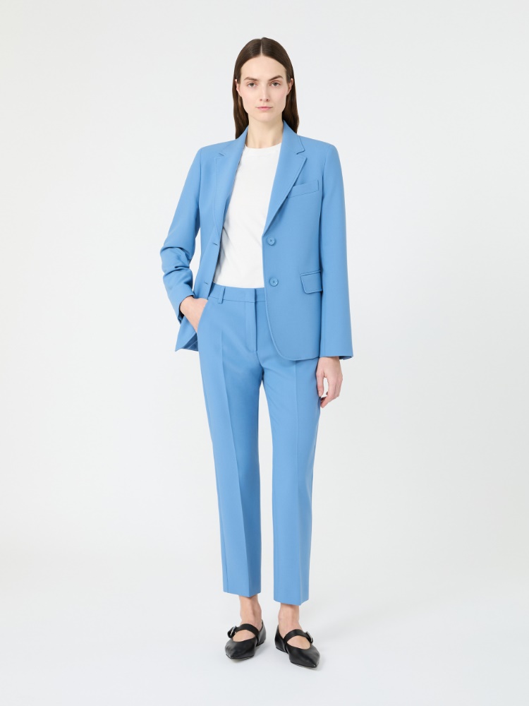 Viscose-blend canvas blazer - LIGHT BLUE - 1