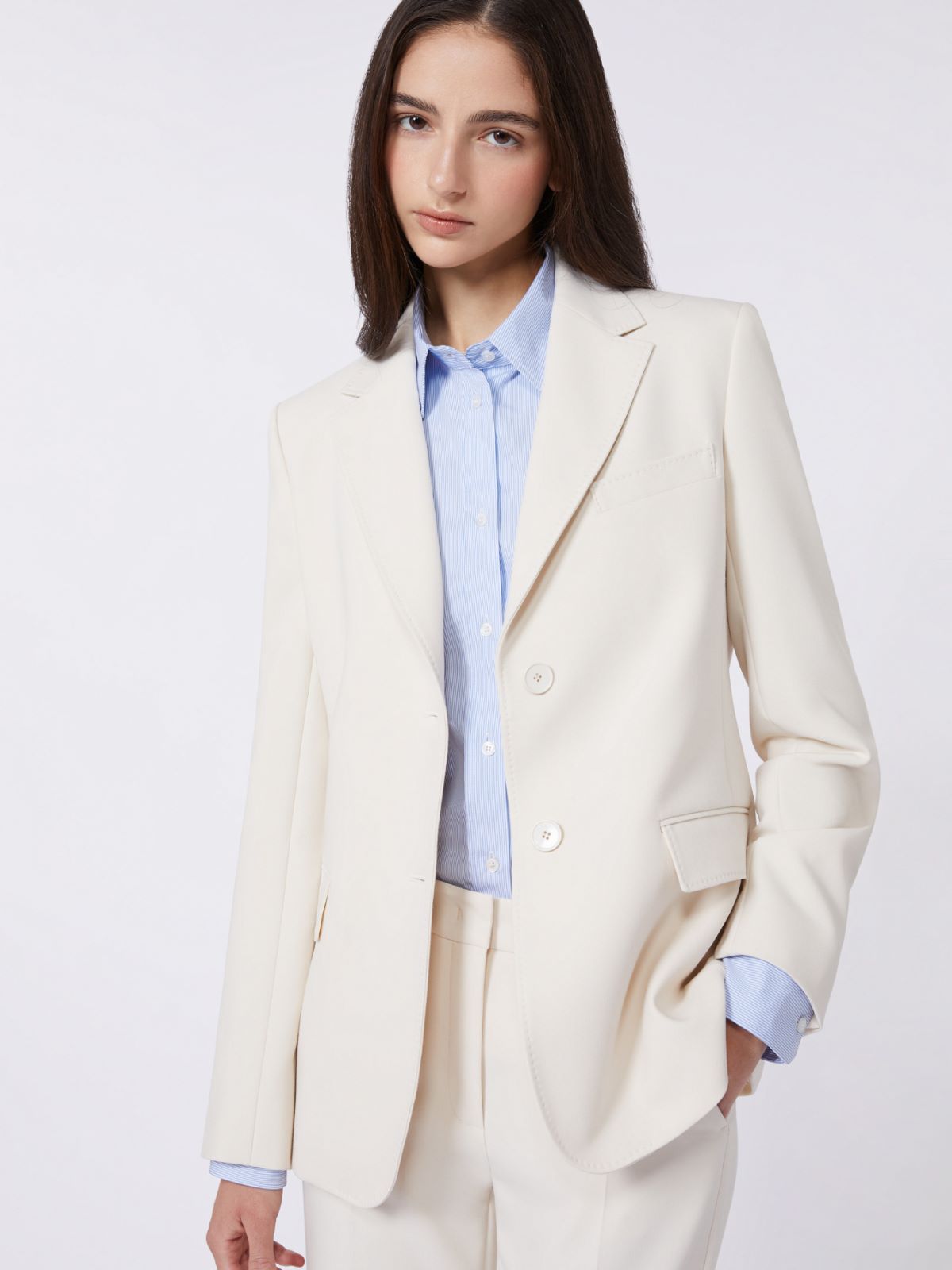 Viscose-blend canvas blazer - IVORY - Max Mara - 5