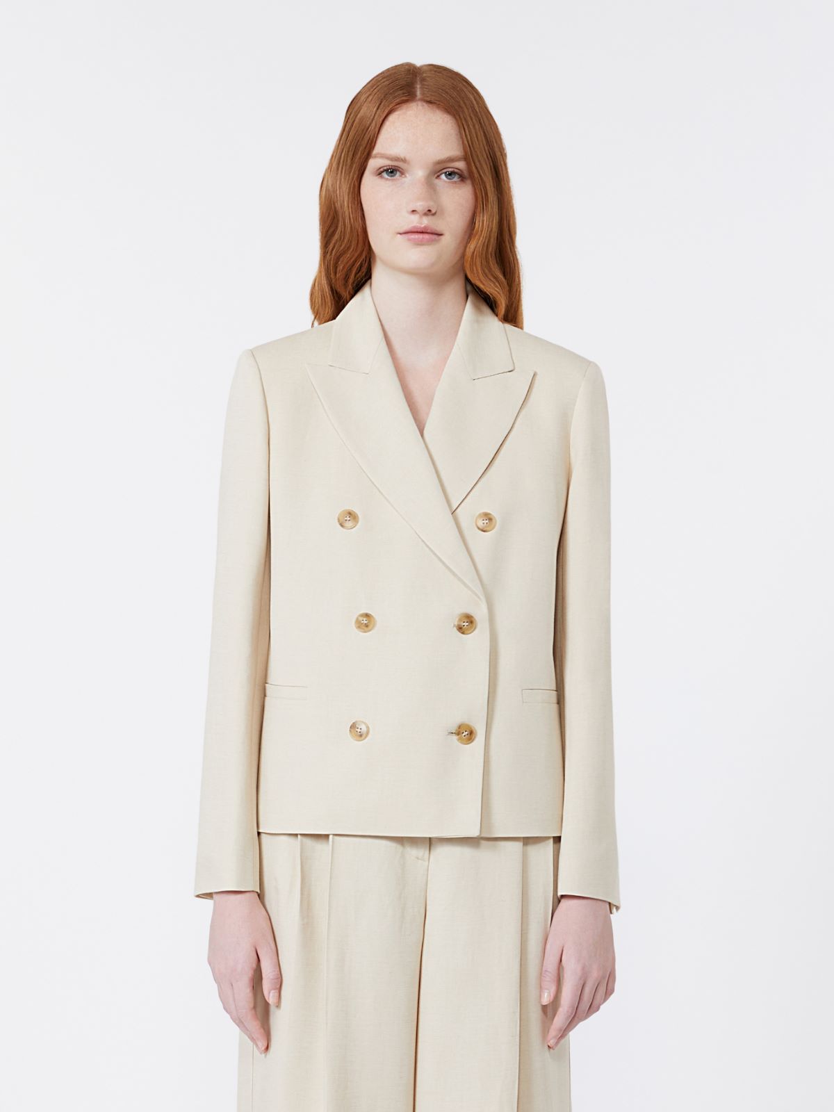 Blazer in viscosa e lino - BEIGE - Max Mara - 2