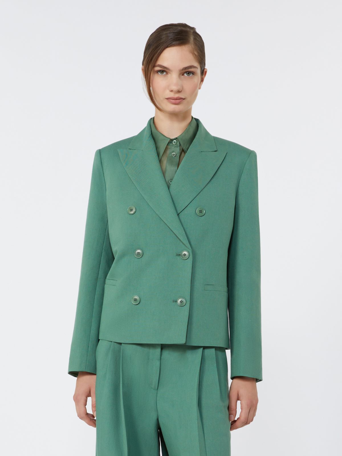 Viscose and linen blazer - GREEN - Max Mara - 2