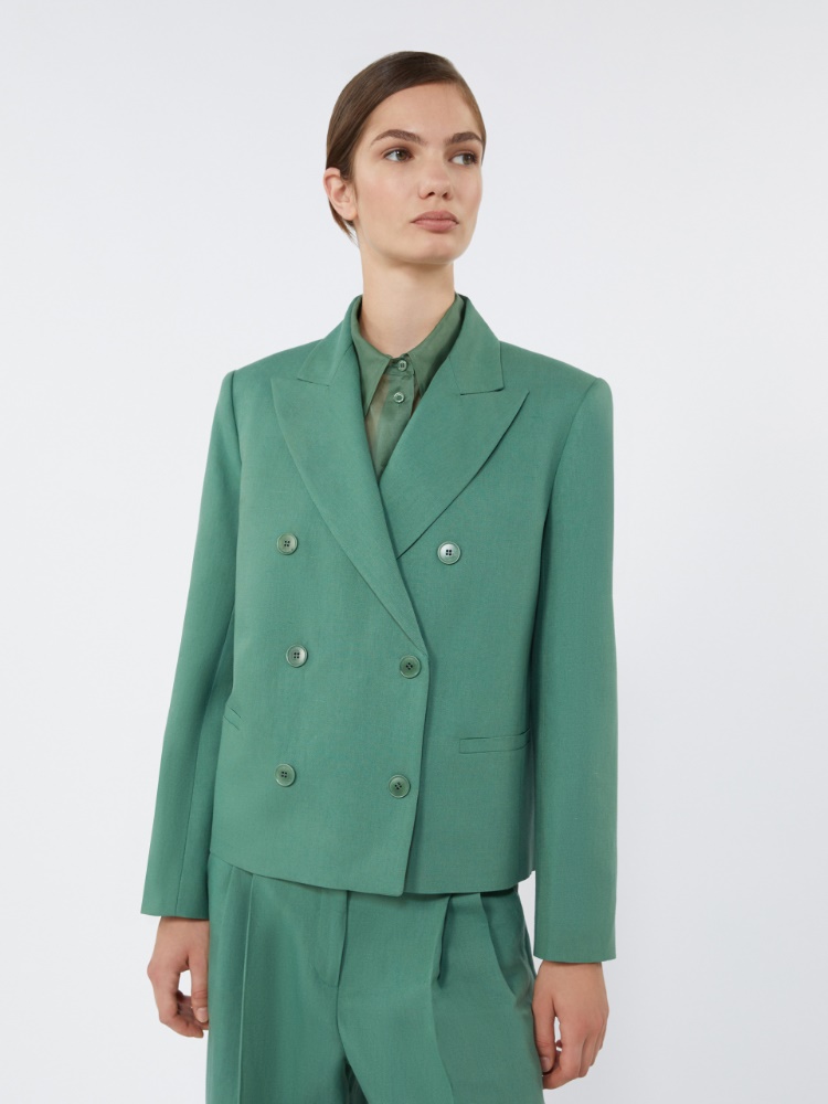 Viscose and linen blazer - GREEN - Max Mara - 4