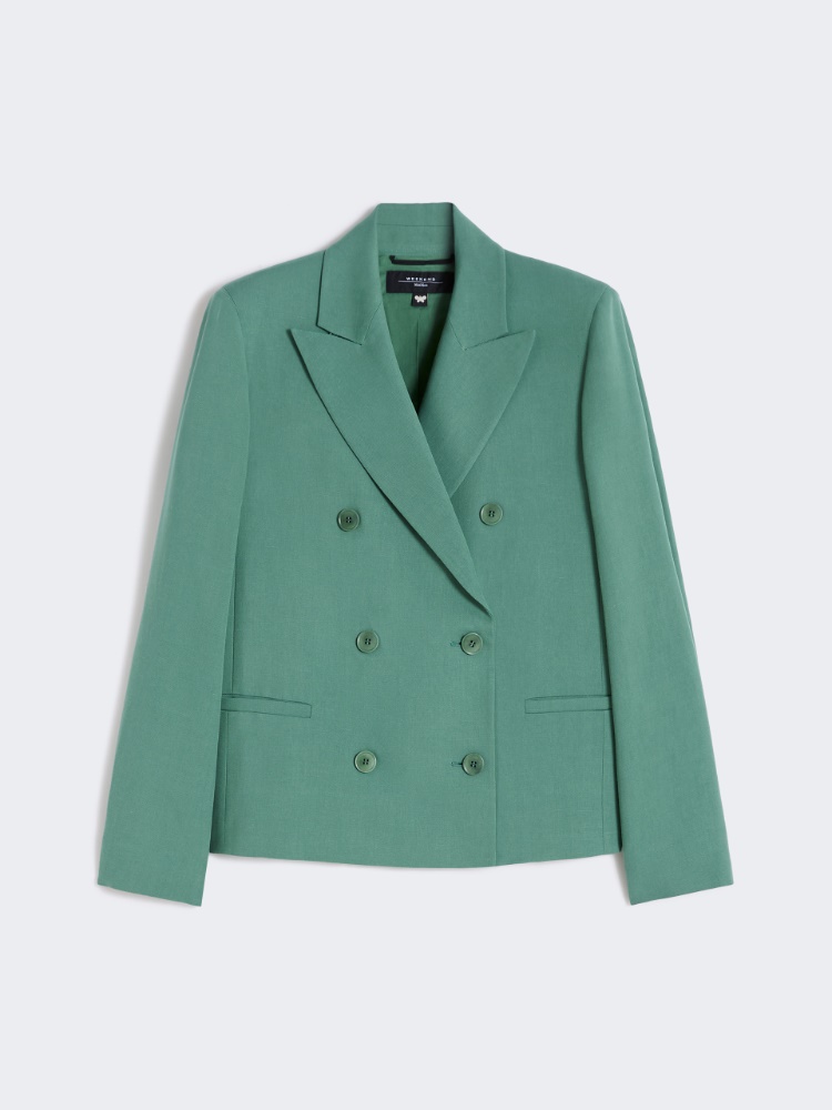 Viscose and linen blazer - GREEN - Max Mara - 5