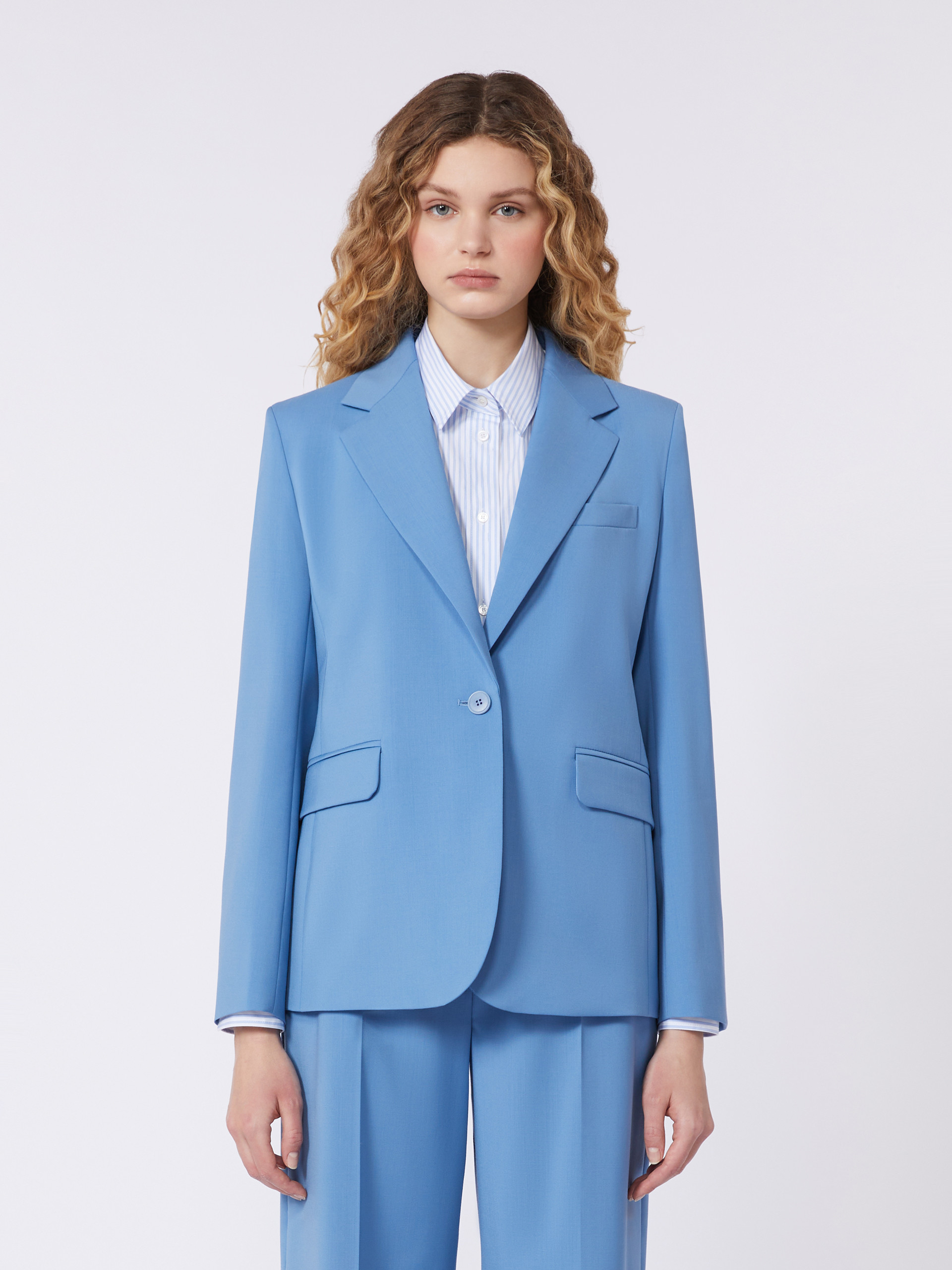 Stretch wool blazer - LIGHT BLUE - Max Mara - 2