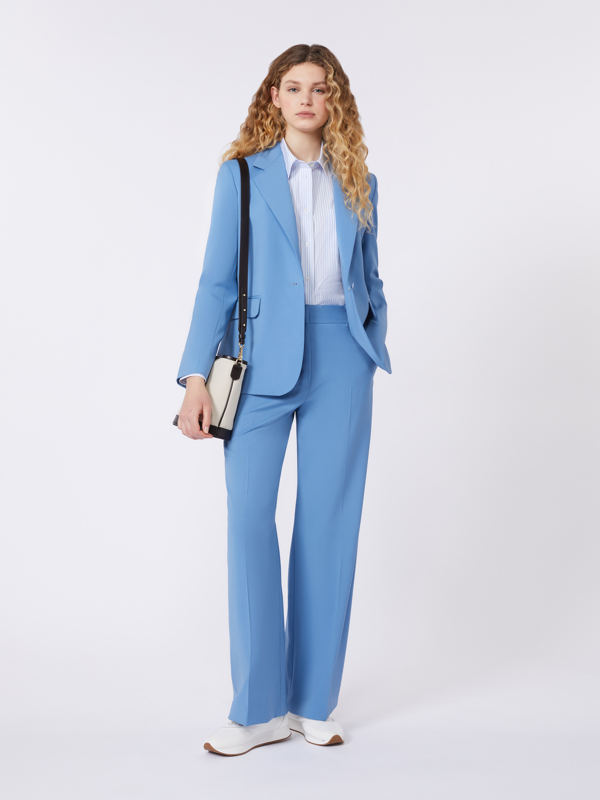 Stretch wool blazer - LIGHT BLUE - Max Mara