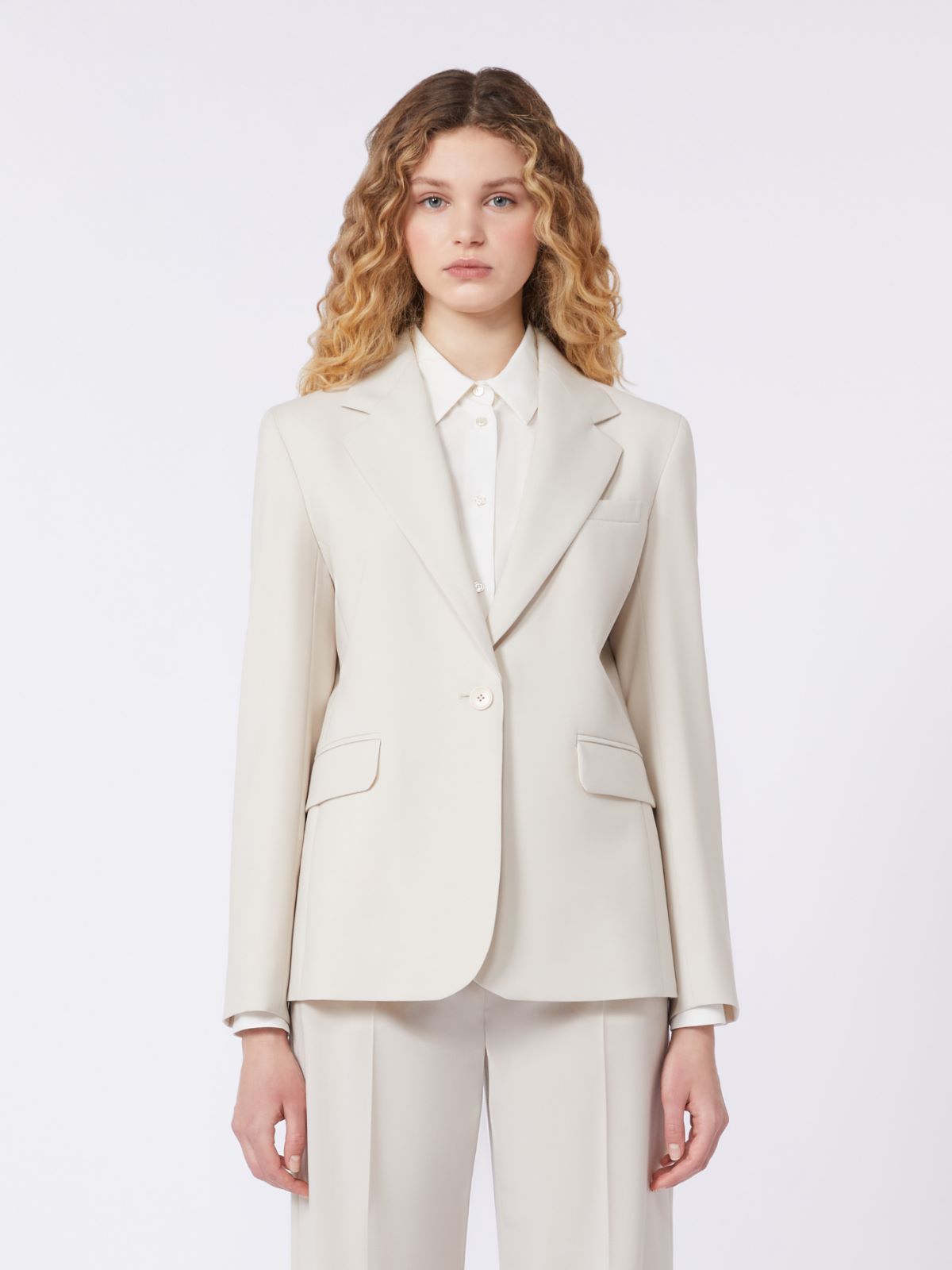 Stretch wool blazer - SAND - Max Mara - 5
