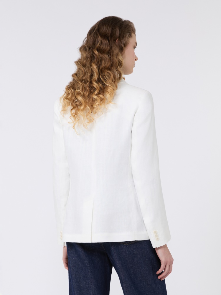 Blazer aus Leinen-Canvas - WEISS - Max Mara - 3