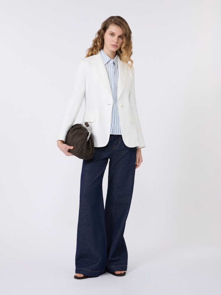 Blazer aus Leinen-Canvas - WEISS - Max Mara - 1