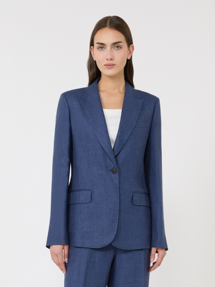 Blazer aus Leinen-Canvas - BLAU - Max Mara - 2