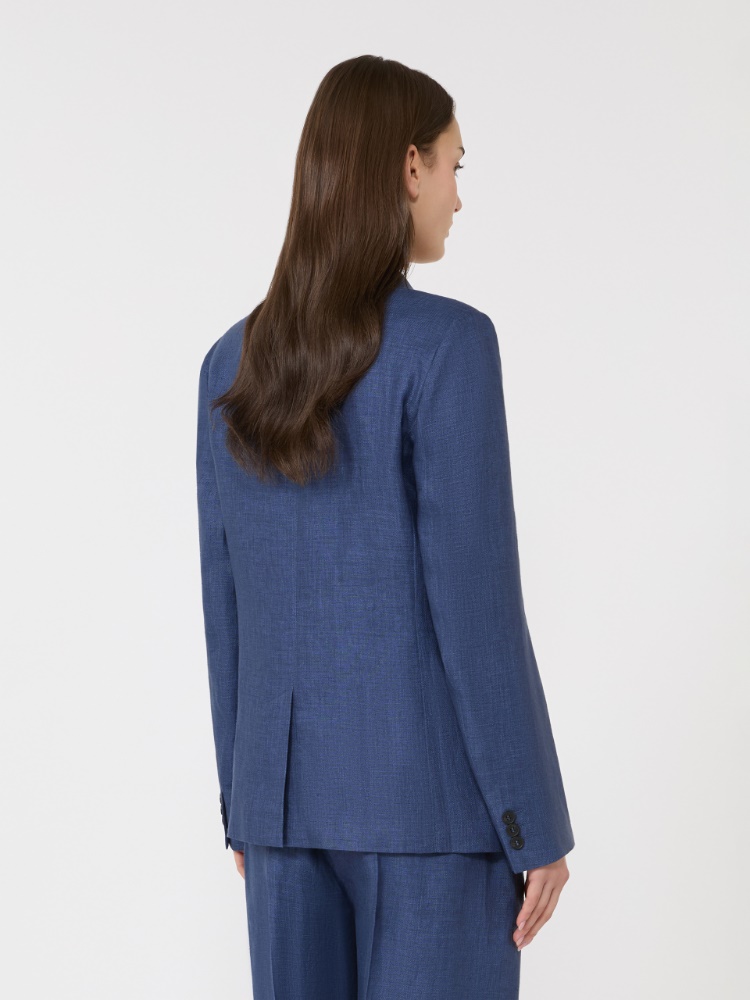Blazer aus Leinen-Canvas - BLAU - Max Mara - 3