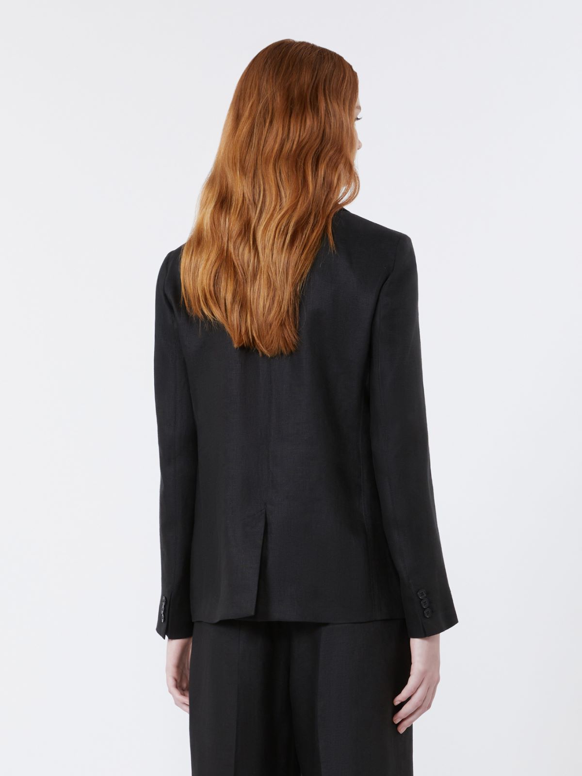 Linen canvas blazer - BLACK - Max Mara - 3