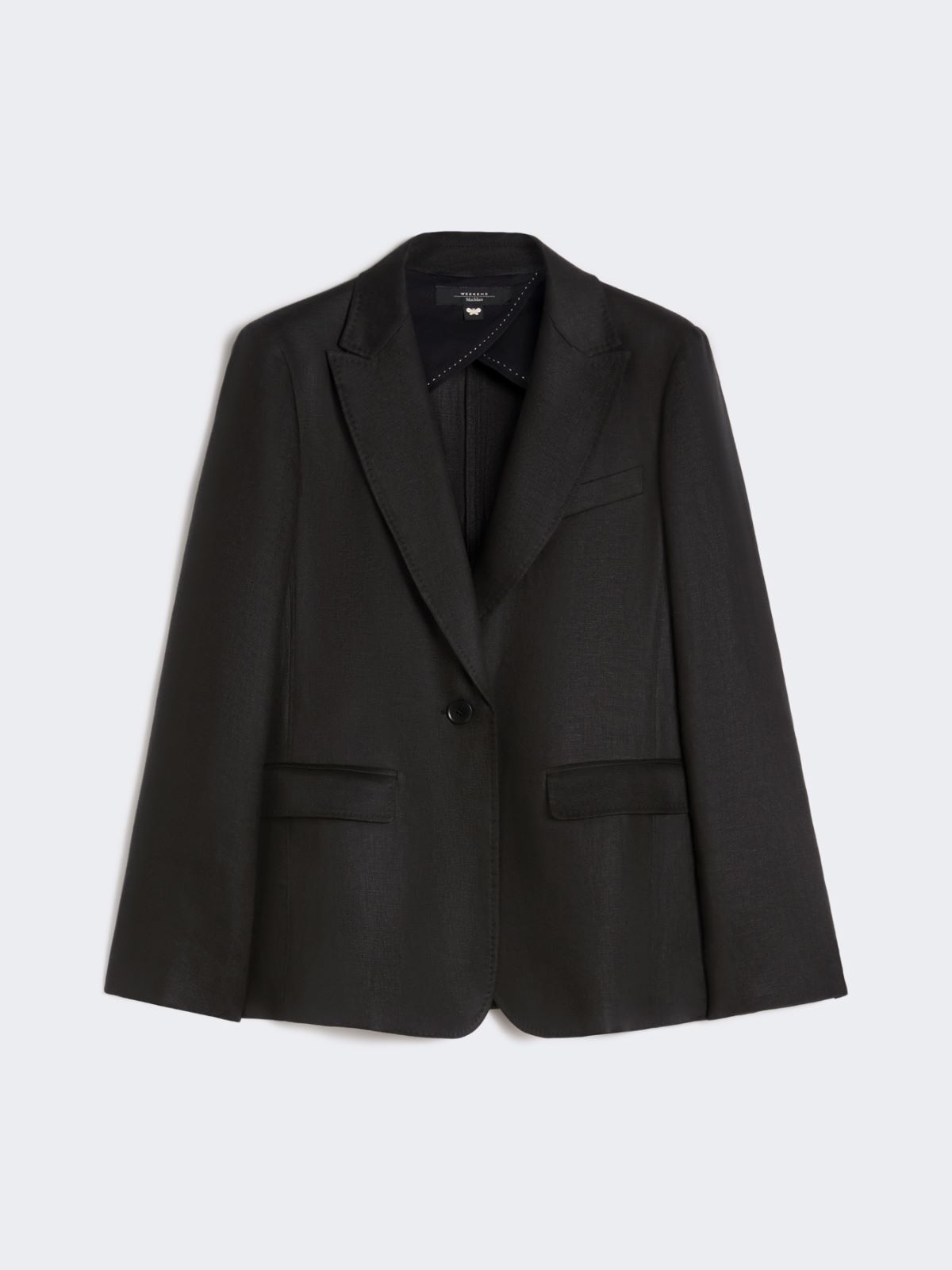 Linen canvas blazer - BLACK - Max Mara - 5