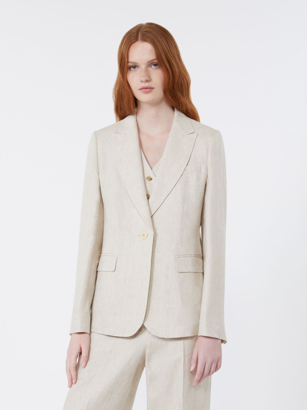 Linen canvas blazer - ECRU - Max Mara - 2