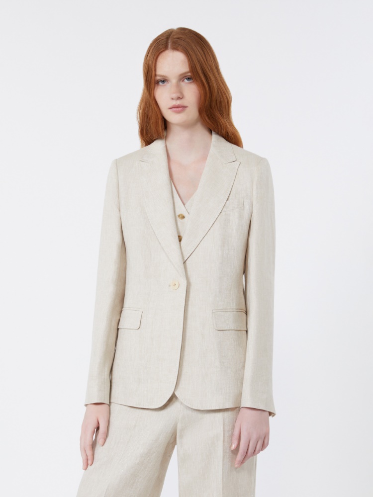 Linen canvas blazer - ECRU - Max Mara - 2