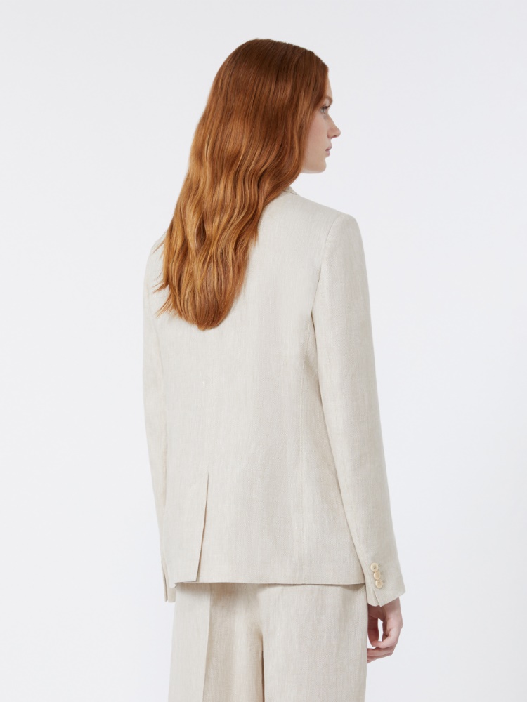 Linen canvas blazer - ECRU - Max Mara - 3