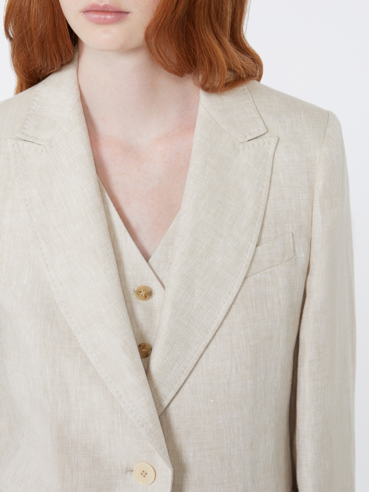 Linen canvas blazer - ECRU - Max Mara - 5