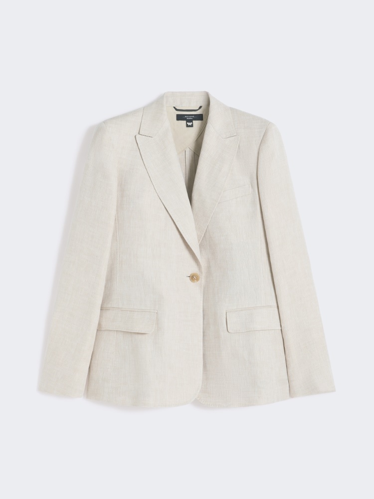 Linen canvas blazer - ECRU - Max Mara - 6