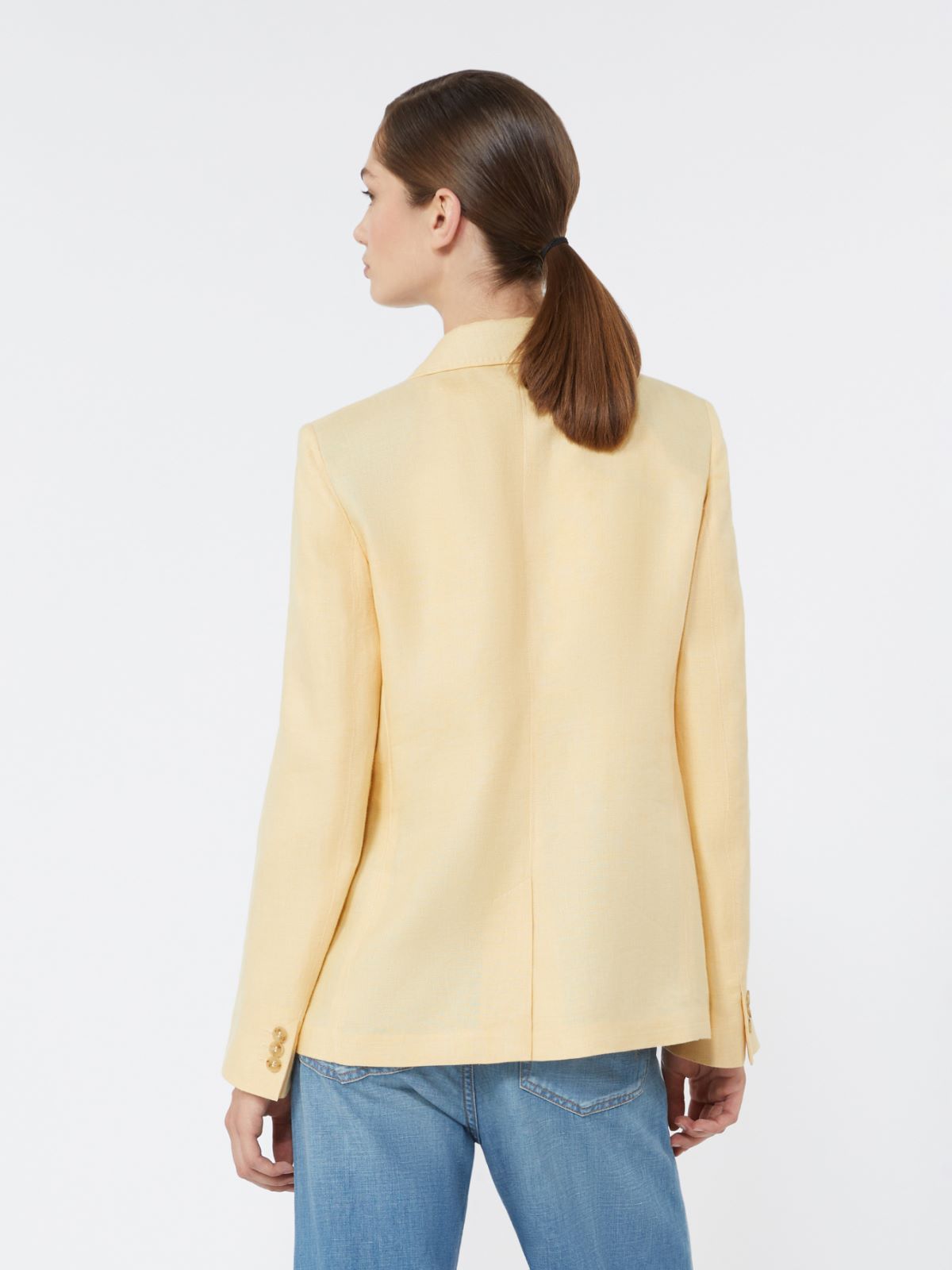 Linen canvas blazer - LIGHT YELLOW - Max Mara - 3