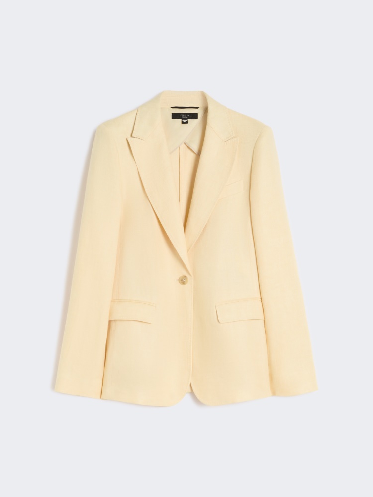 Linen canvas blazer - LIGHT YELLOW - Max Mara