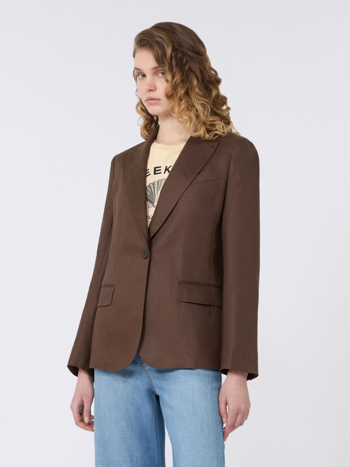 Blazer aus Leinen-Canvas - SCHOKOLADE - Max Mara - 2