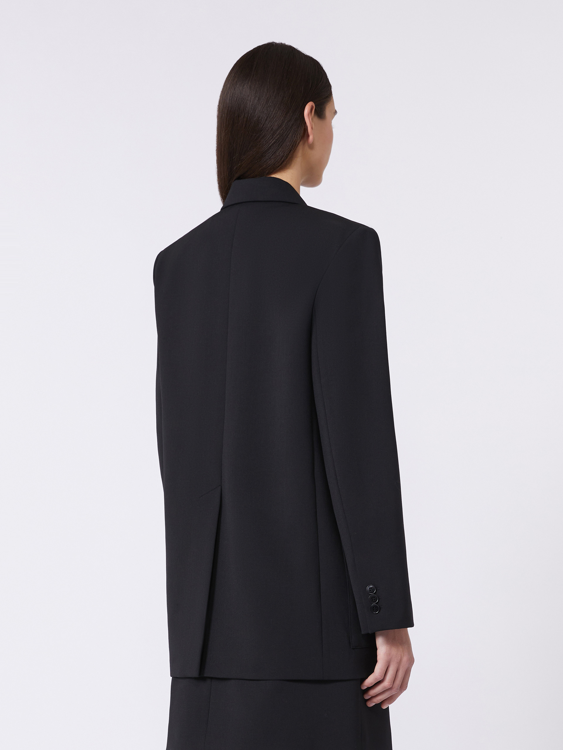 Double-breasted technical wool blazer - BLACK - Max Mara - 3