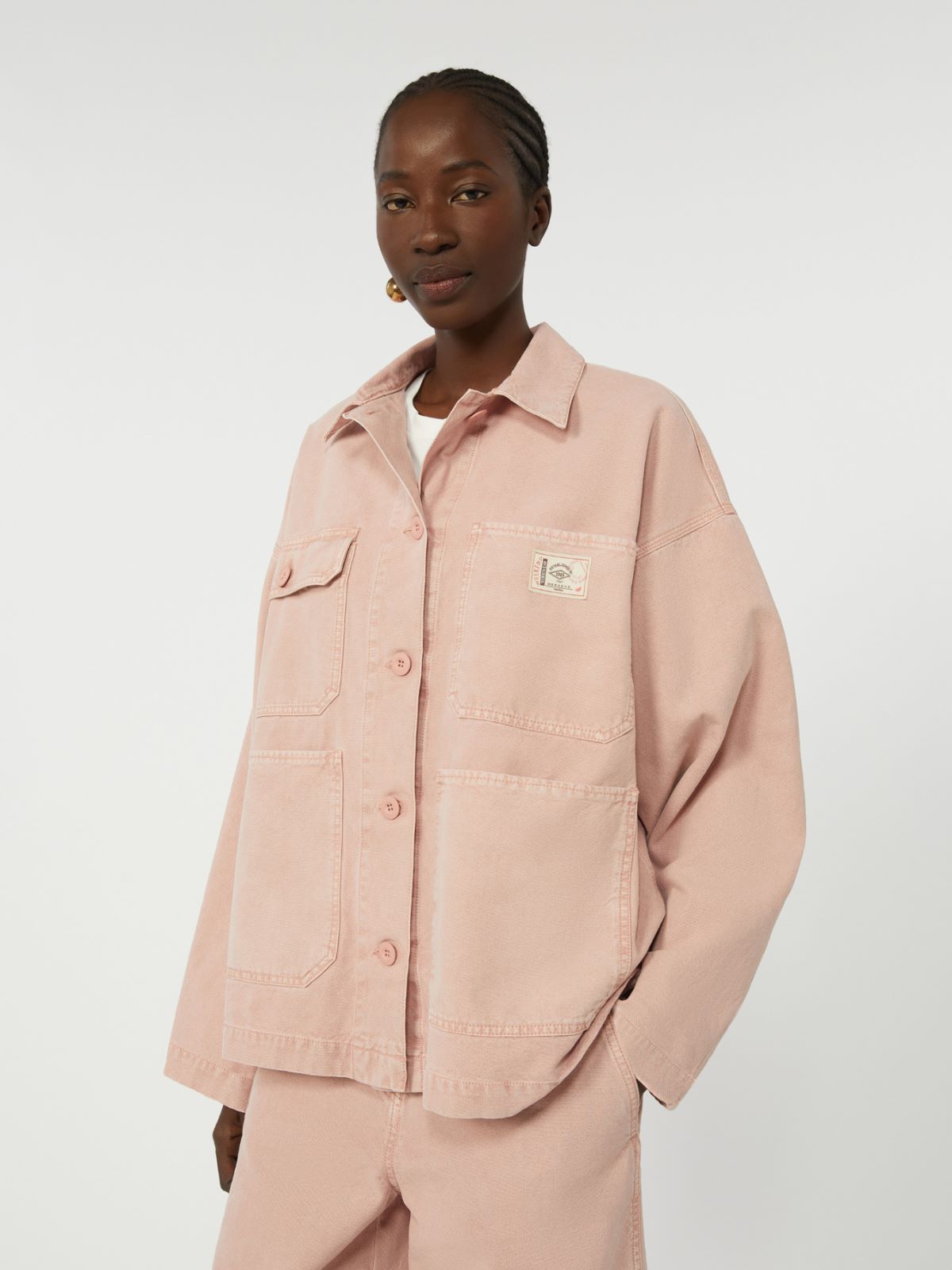 Cotton canvas workwear jacket - PINK - Max Mara - 5