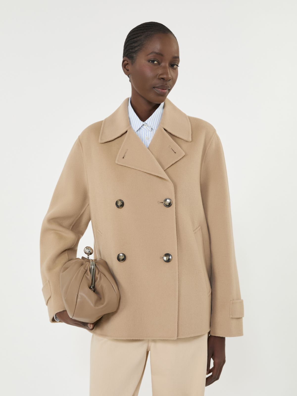 Double-breasted wool-blend pea coat - CAMEL - Max Mara - 6