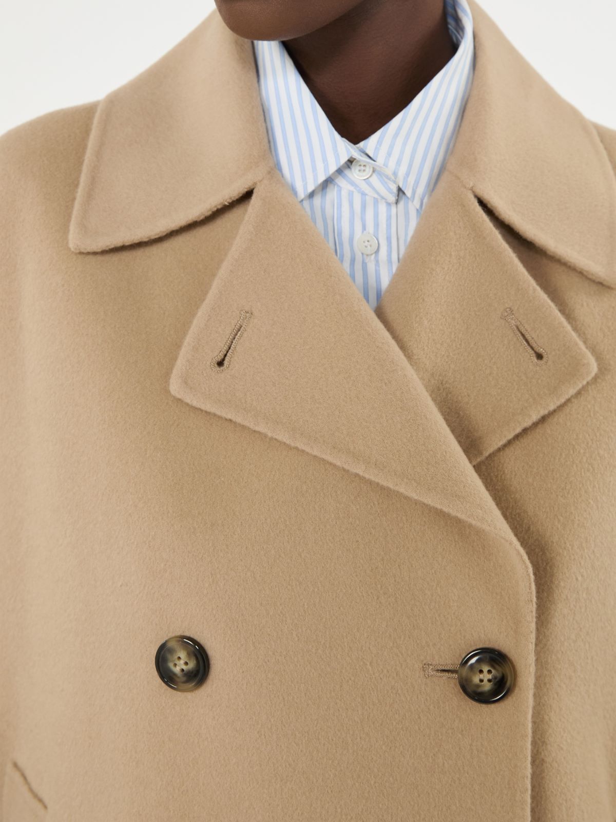 Double-breasted wool-blend pea coat - CAMEL - Max Mara - 6