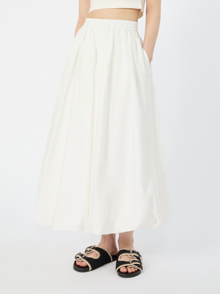 Cotton balloon skirt - IVORY - 2