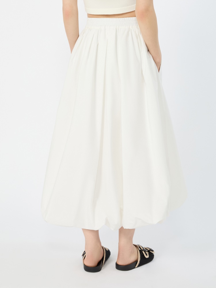 Cotton balloon skirt - IVORY - 3