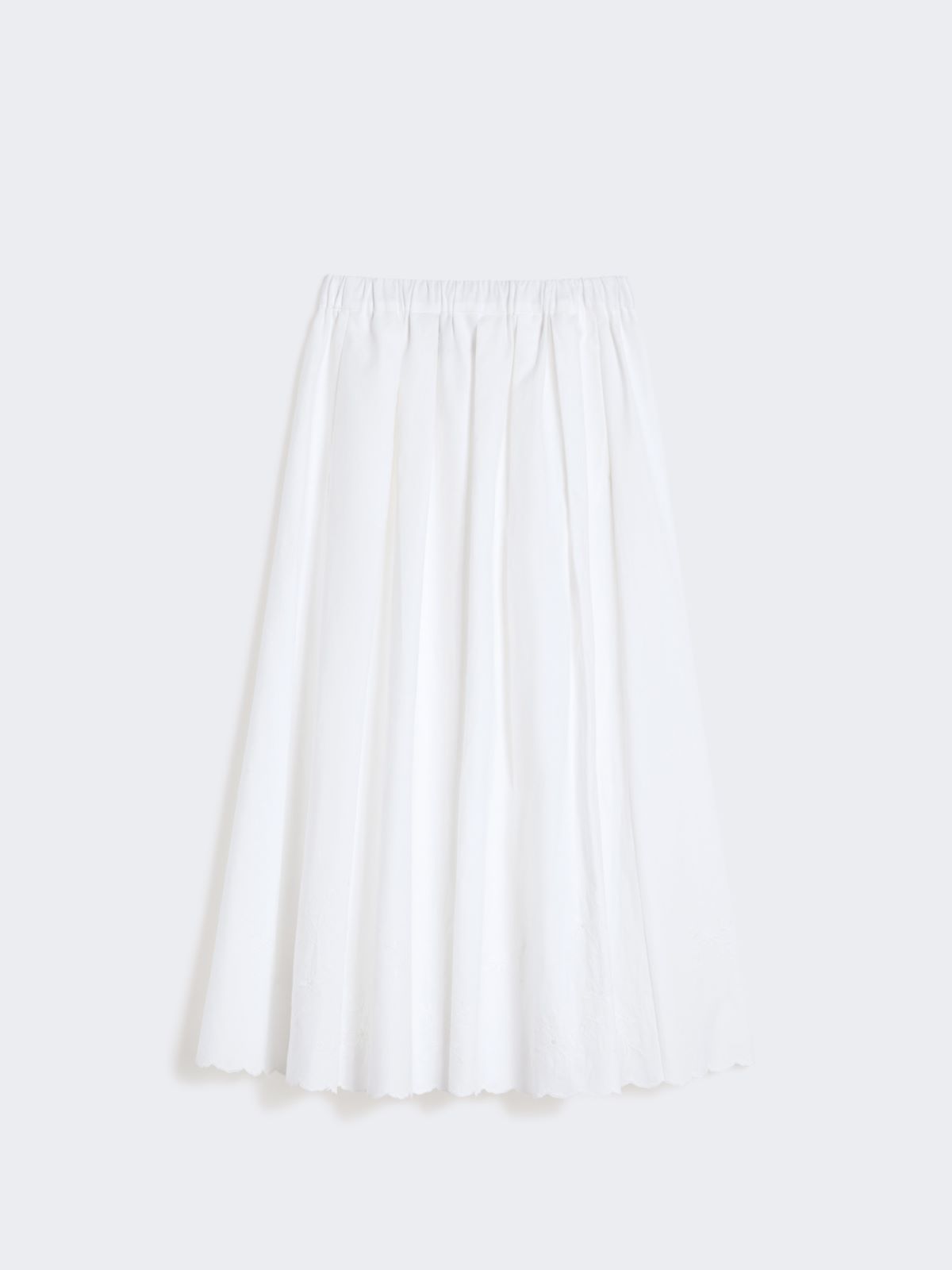 Cotton and linen canvas skirt - WHITE - Max Mara - 9