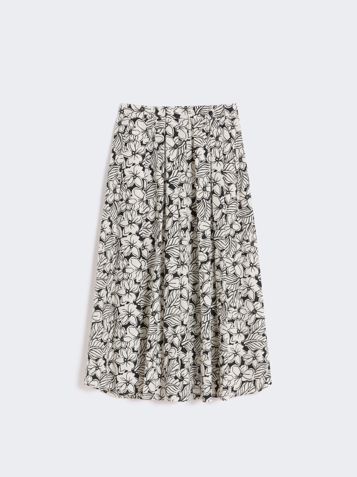 Printed poplin pleated skirt - BLACK - Max Mara - 5