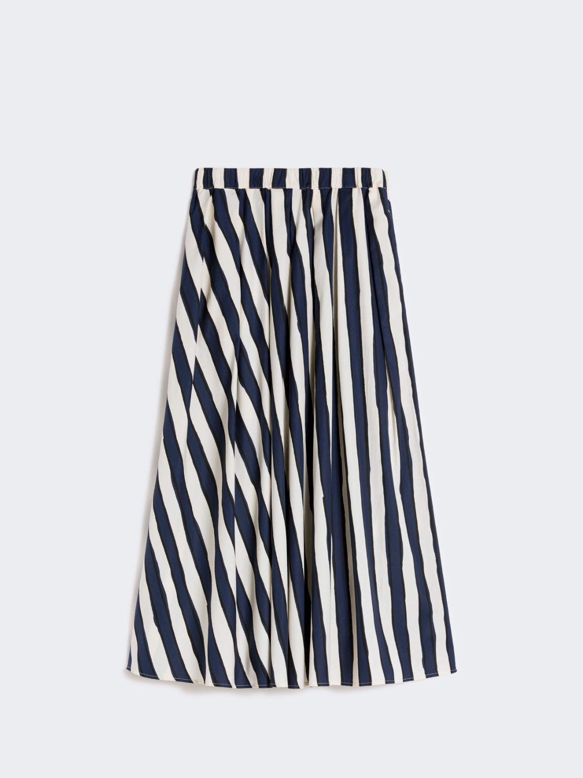 Printed poplin pleated skirt - NAVY - Max Mara - 8
