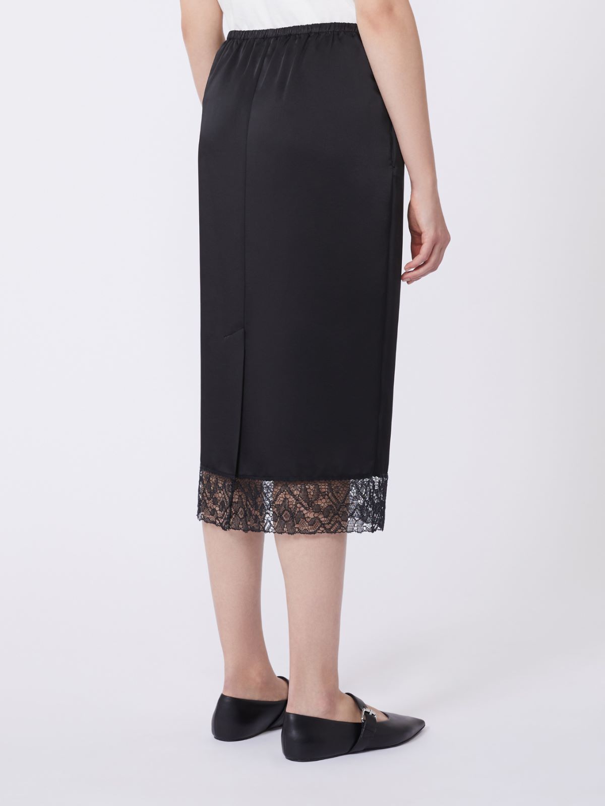 Washed satin skirt - BLACK - Max Mara - 4